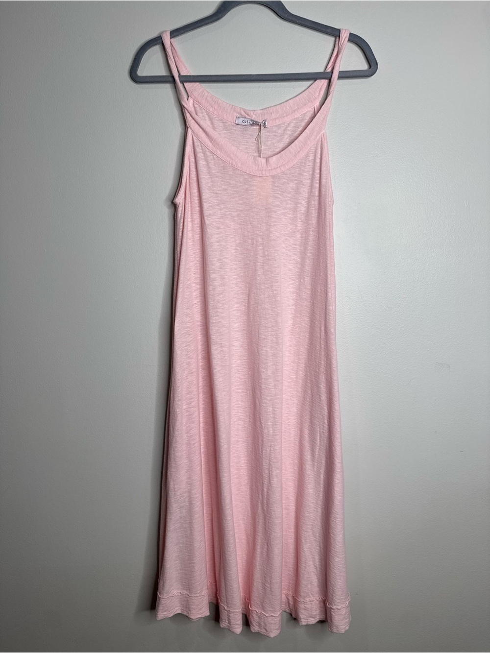 NWT Cut-Loose Baby Pink Cotton Linen A-line Tank Midi Dress Size XS Beach Resort